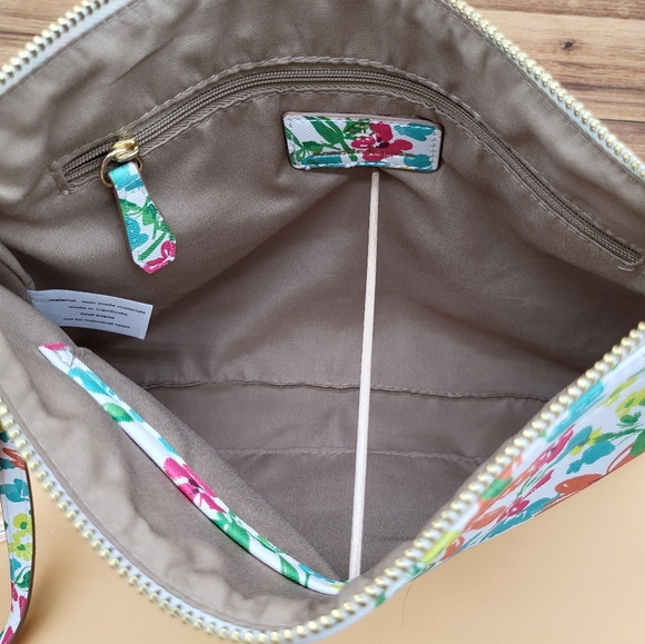 Nanette Lepore Large Floral Clutch/Cosmetic Pouch, Detachable Strap, Like New - Picture 6 of 8